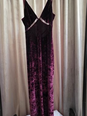 Intimately by Free People Beach Crushed Velvet Maxi Dress Plum Open Back Size S